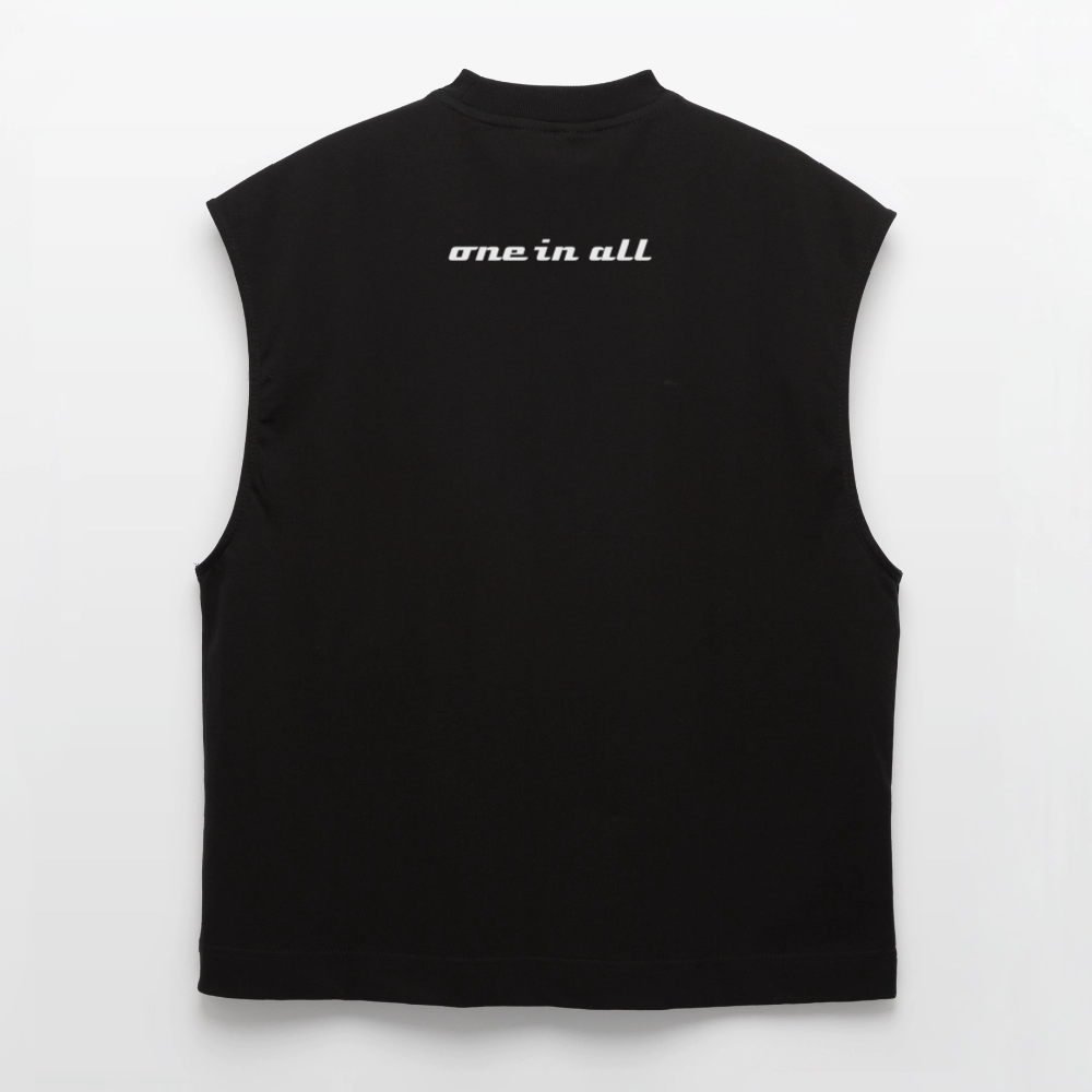 ONE IN ALL - Heavyweight Oversized Organic Tank Top - SOLID BLACK