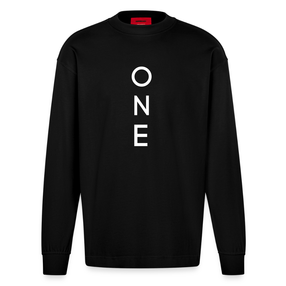 ONE IN ALL- Premium Heavyweight Oversized Longsleeve Shirt - SOLID BLACK