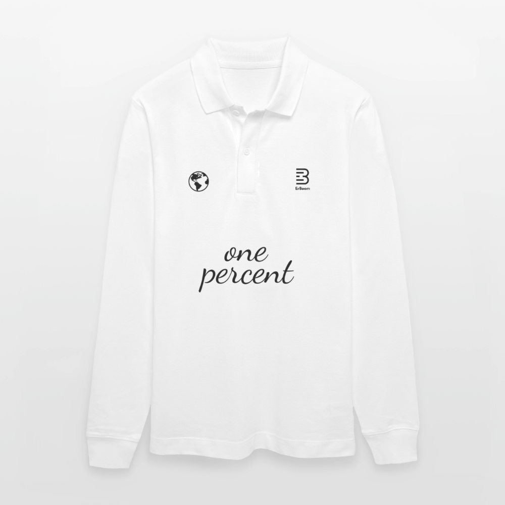 ErBoom - Unisex Bio-Longsleeve-Polo Prepster - Weiß