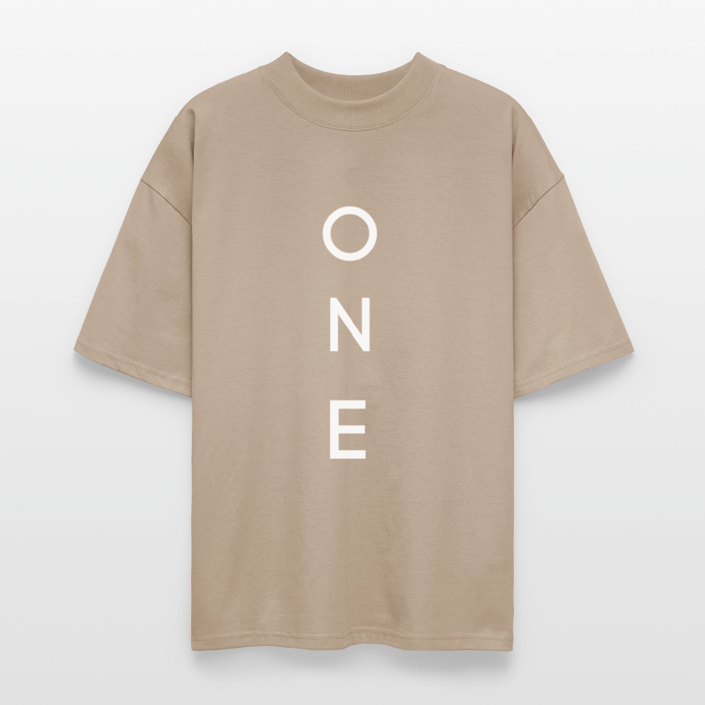 ONE IN ALL - Oversized Unisex Organic T-Shirt - stone