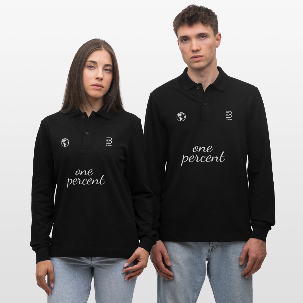 ErBoom - Unisex Bio-Longsleeve-Polo Prepster - Schwarz