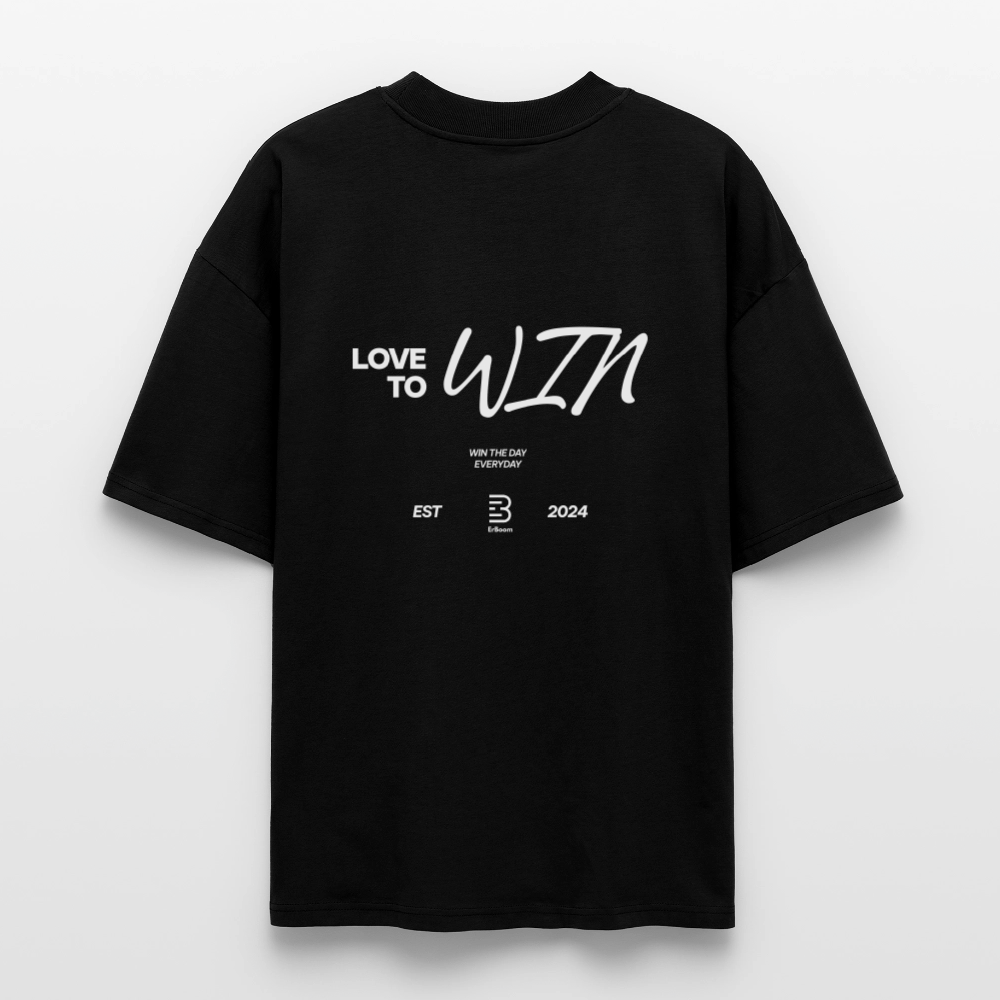 ErBoom LOVE TO WIN - Oversized Unisex Bio T-Shirt - Schwarz