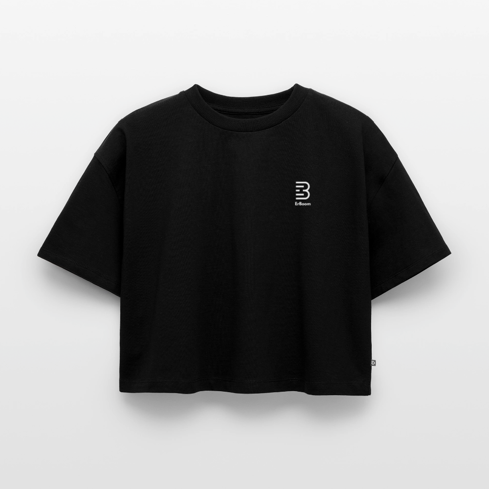 ErBoom - Women Premium Oversized Cropped T-Shirt - Schwarz
