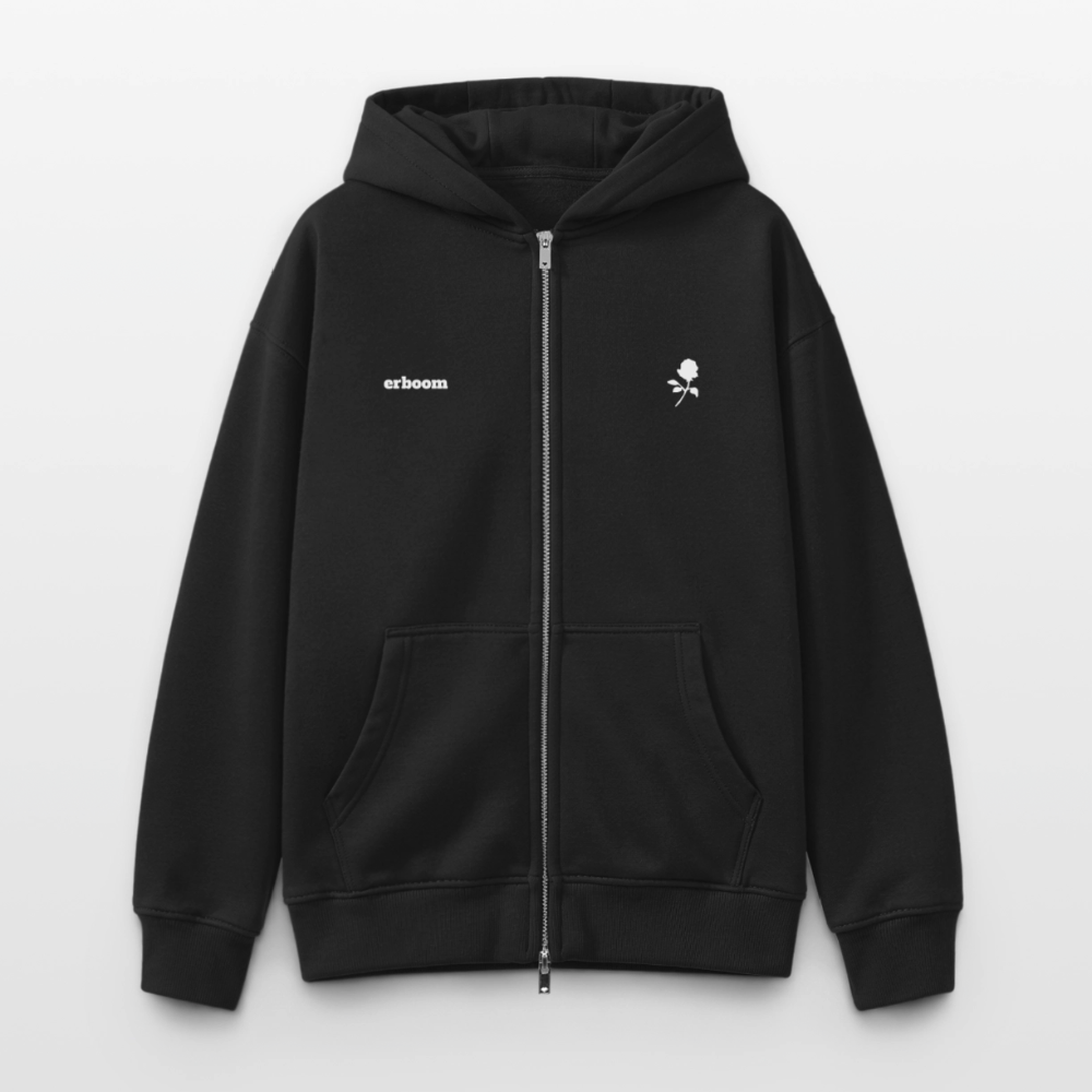 ErBoom - Oversized Heavyweight Unisex Zip Hoodie - Schwarz