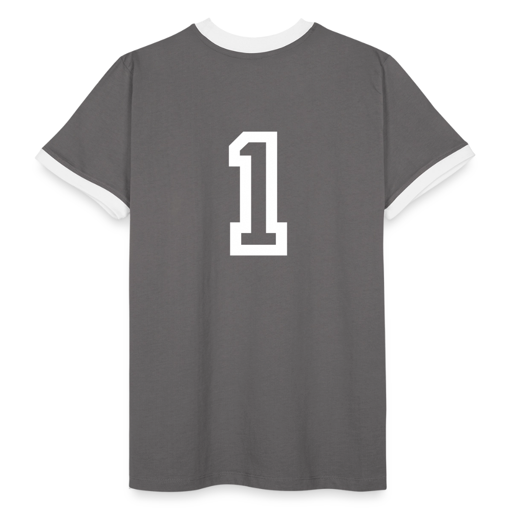 ONE IN ALL - Retro T-Shirt - dark grey/white