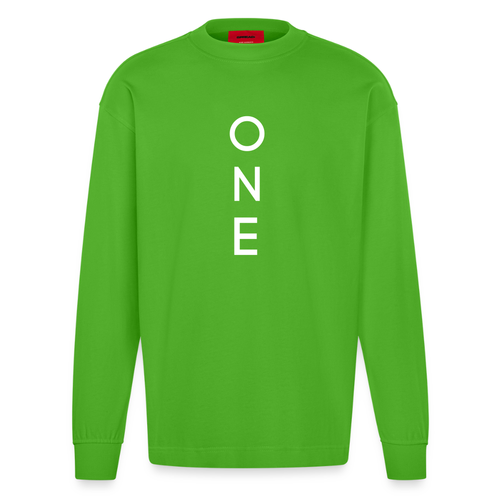 ONE IN ALL- Heavyweight Oversized Longsleeve Shirt - Apple Neon