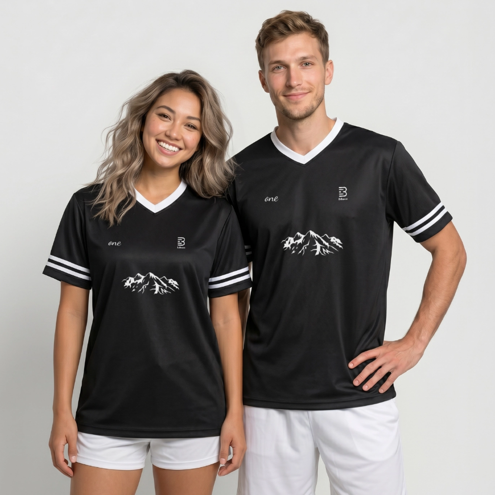 ErBoom - Unisex Jersey Mesh T-Shirt - Schwarz/Weiß