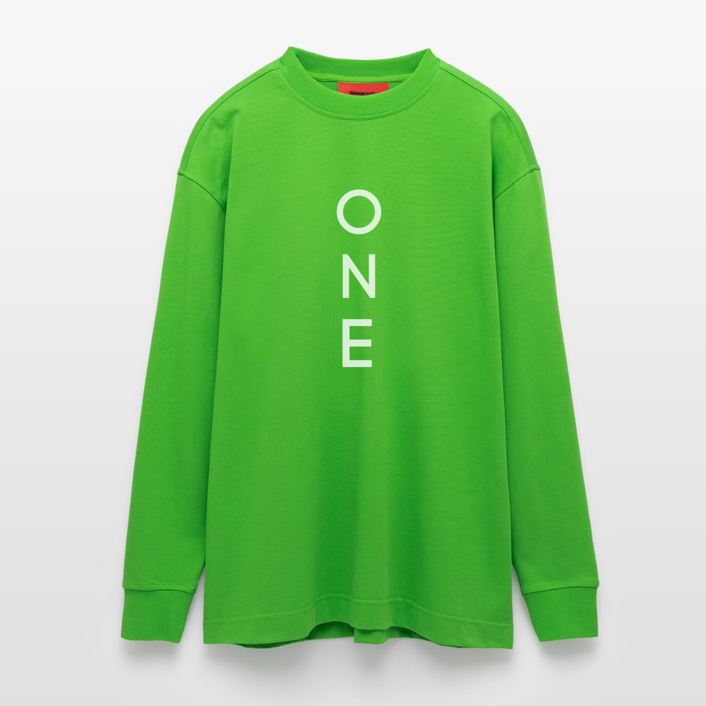 ONE IN ALL- Heavyweight Oversized Longsleeve Shirt - Apple Neon