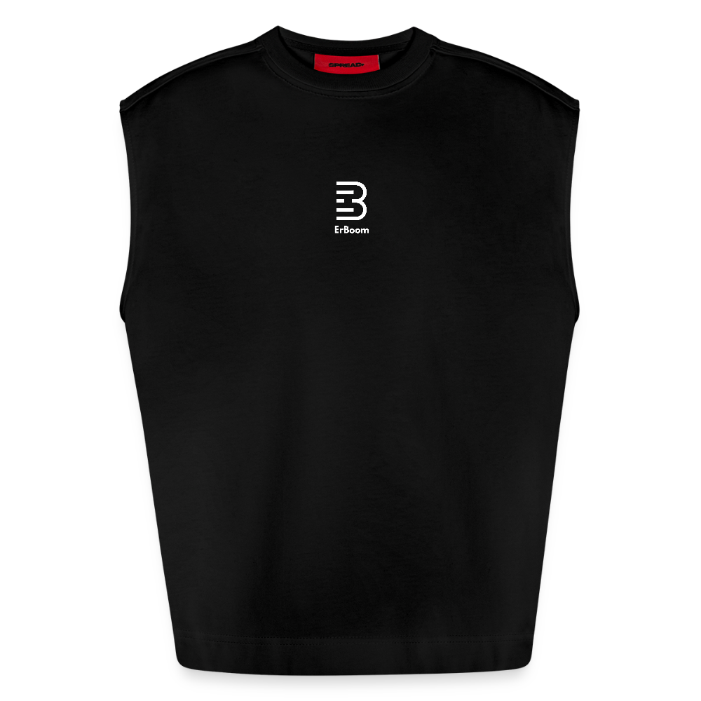 ONE IN ALL - Heavyweight Oversized Organic Tank Top - SOLID BLACK