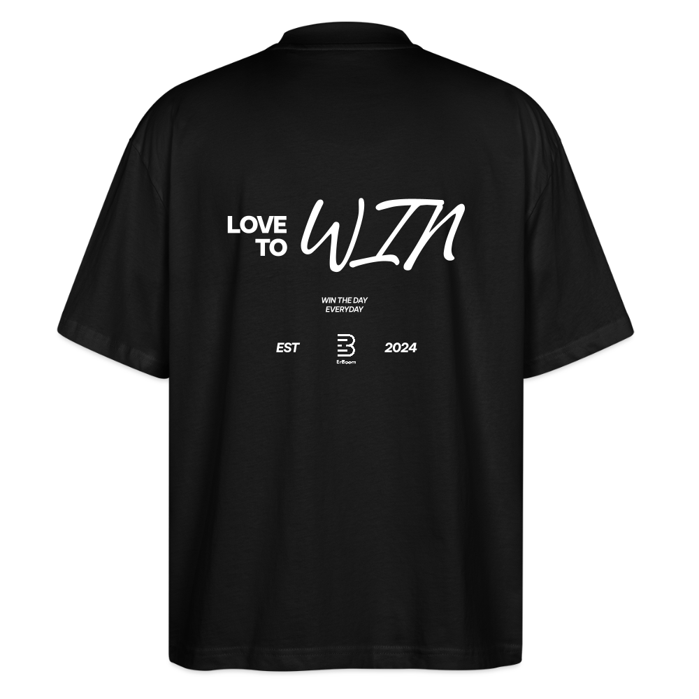 ErBoom LOVE TO WIN - Oversized Unisex Bio T-Shirt - Schwarz