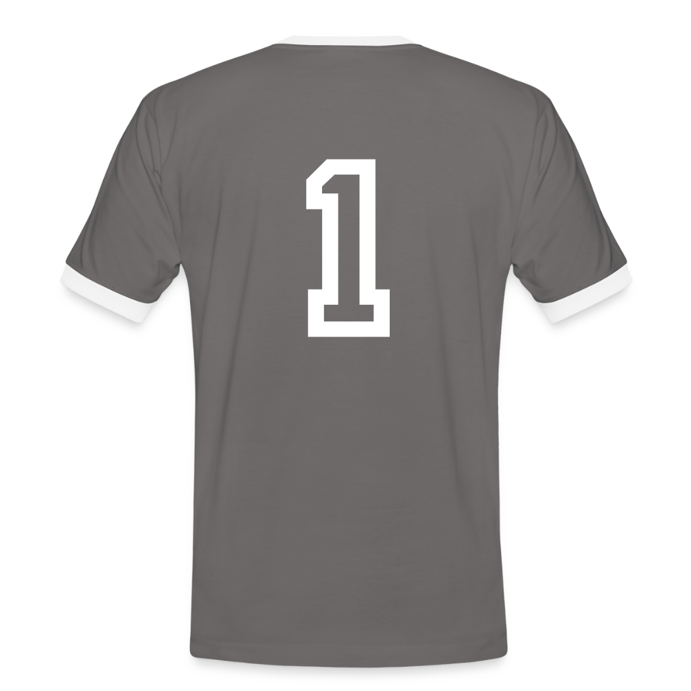ONE IN ALL - Retro T-Shirt - dark grey/white
