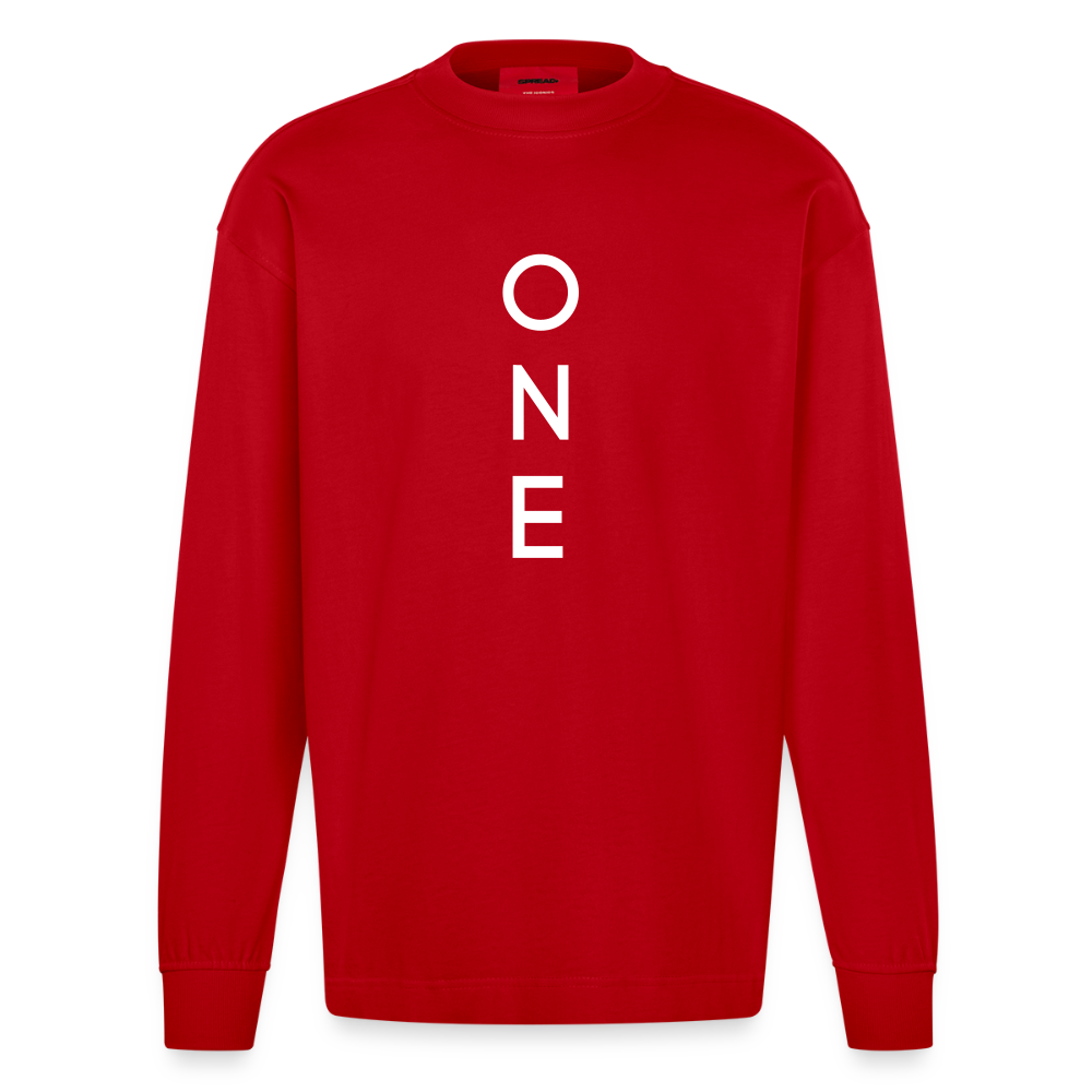 ONE IN ALL- Premium Heavyweight Oversized Longsleeve Shirt - Rot