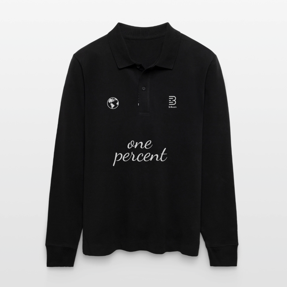 ErBoom - Unisex Bio-Longsleeve-Polo Prepster - Schwarz