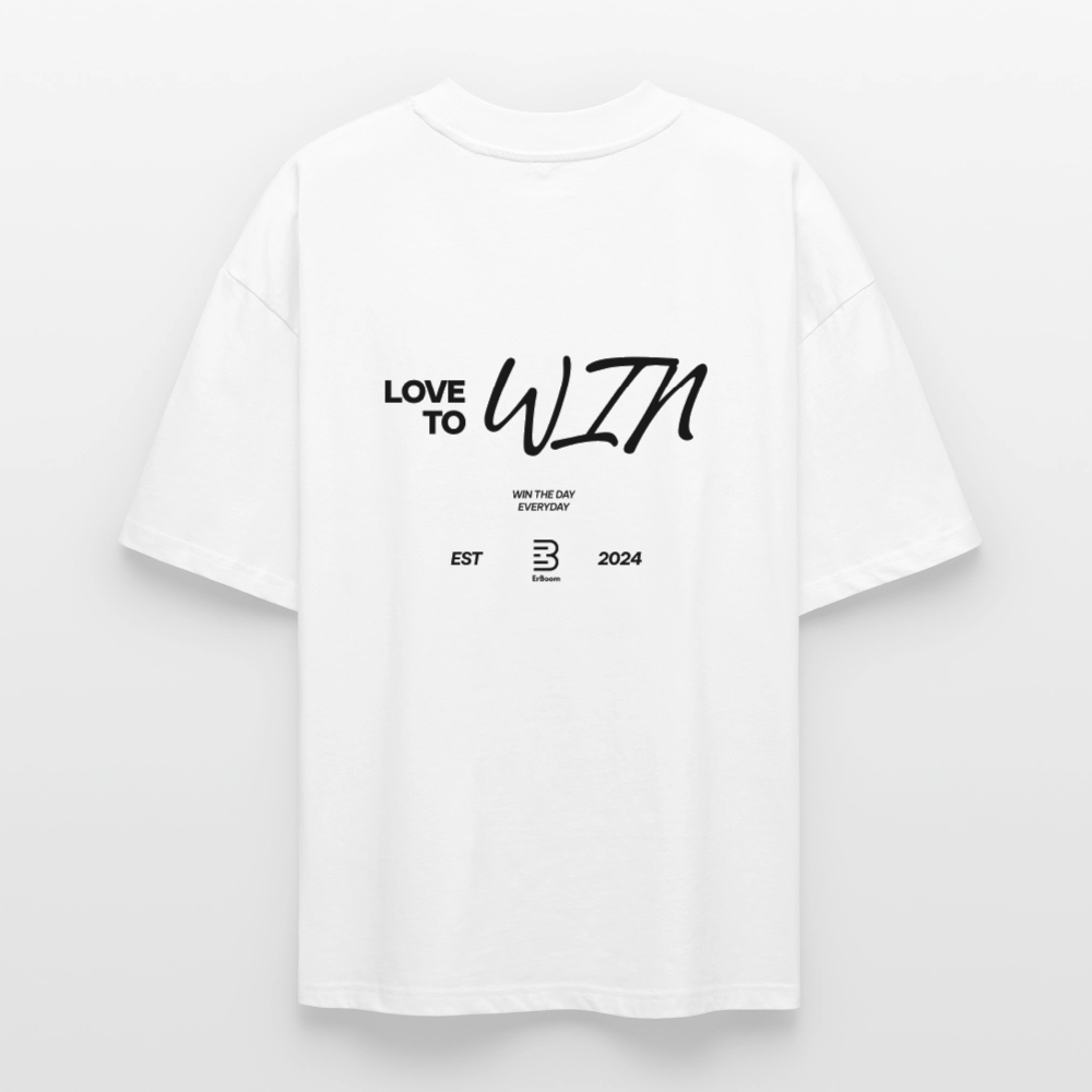ErBoom LOVE TO WIN - Oversized Unisex Bio T-Shirt - Weiß