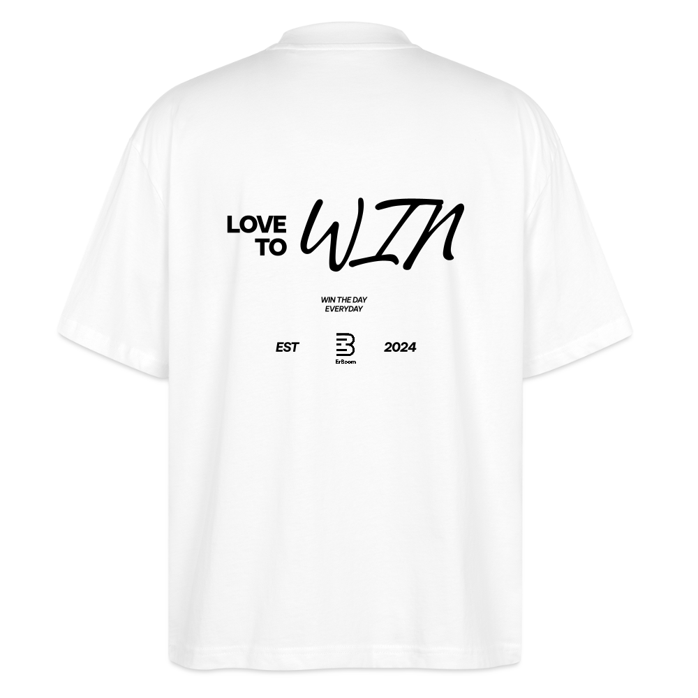 ErBoom LOVE TO WIN - Oversized Unisex Bio T-Shirt - Weiß