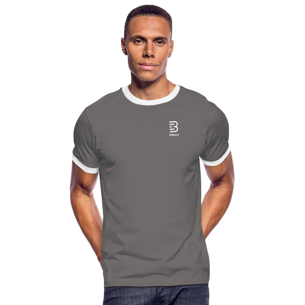 ONE IN ALL - Retro T-Shirt - dark grey/white