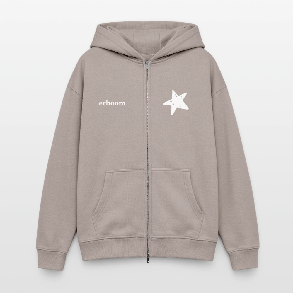 ErBoom - Oversized Heavyweight Unisex Zip Hoodie - Taupe