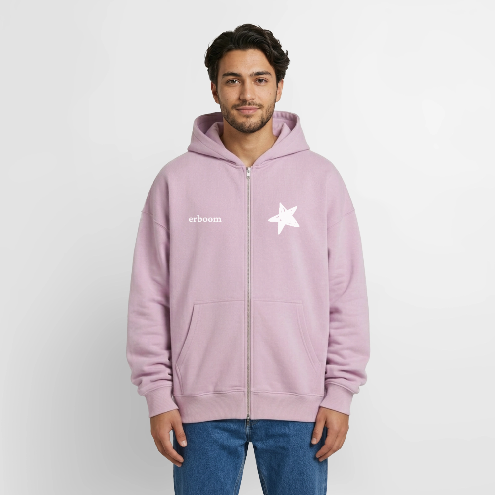 ErBoom - Oversized Heavyweight Unisex Zip Hoodie - Altrosa