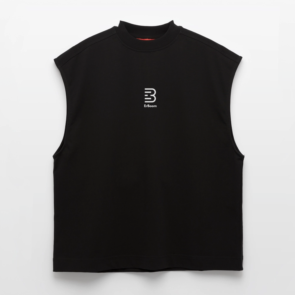 ONE IN ALL - Premium Heavyweight Oversized Organic Tank Top - SOLID BLACK