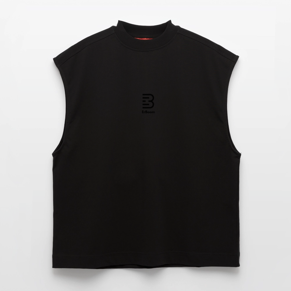 ONE IN ALL - Heavyweight Oversized Organic Tank Top - SOLID BLACK